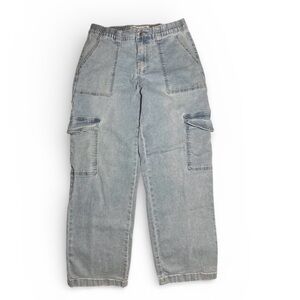 Gogo Jeans Skater Jean Collection Light Blue Cargo Jeans waist 30”